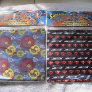2 DC Comics Warner Brothers Superman World Hero Fabric Book Covers Sox Socks WB